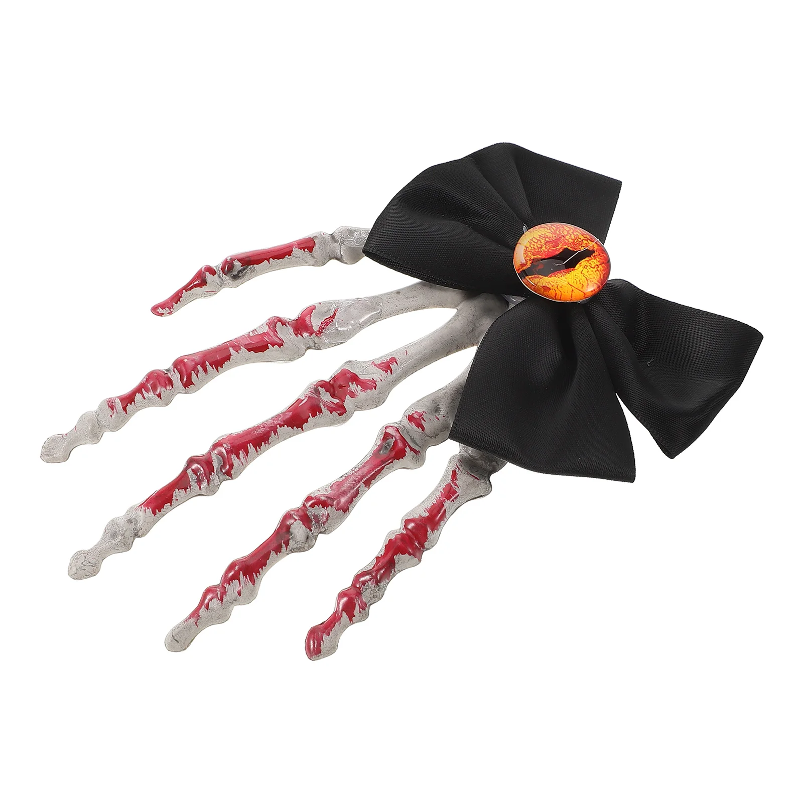 

H Hair Clip Black Cloth Claw Pins Halloween Bone Accessories Party Decorations Gothic Style Exaggerated Bow