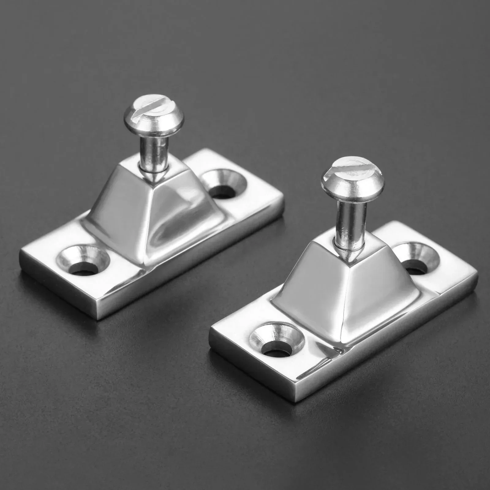 2 Pcs Marine Grade 316 Stainless Steel Side Mount Deck Hinge Pyramid-shape Base For Bimini Tops Screws Hardware Fittings Boats