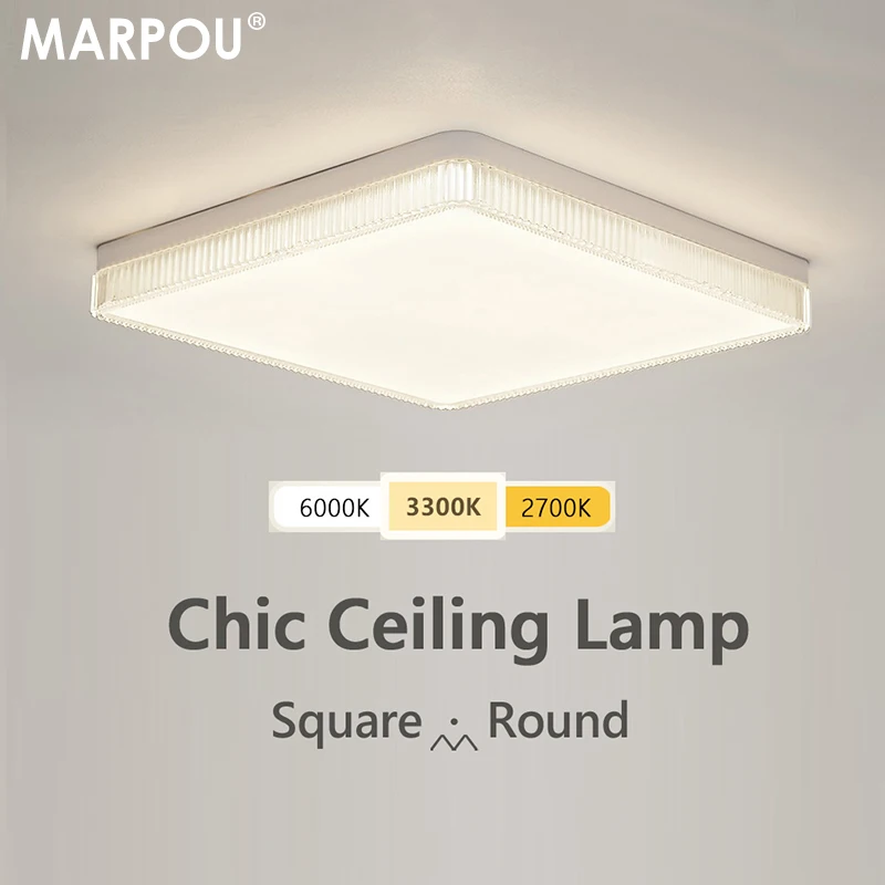 MARPOU Ultra Thin LED Ceiling lamp Natural indoor lighting Square Round 18W 24W 36W 48W Ceiling lights for living room  bedroom