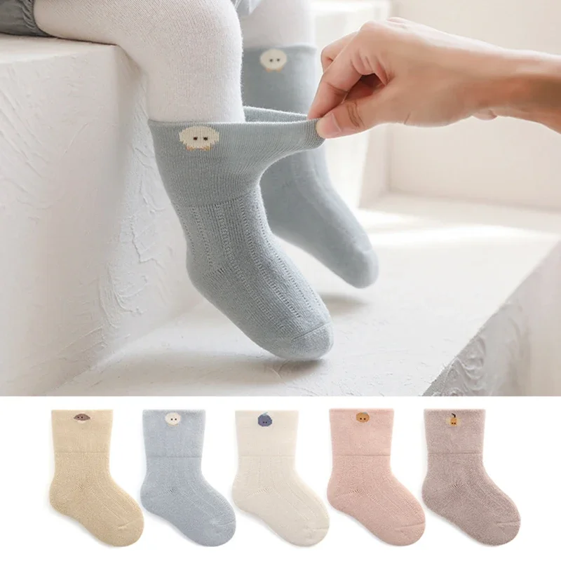 

Милые хлопковые термодомашние спальные тапочки, чулки, новинка 2023, зимние утепленные детские носки с вышивкой для мальчиков и девочек, малышей