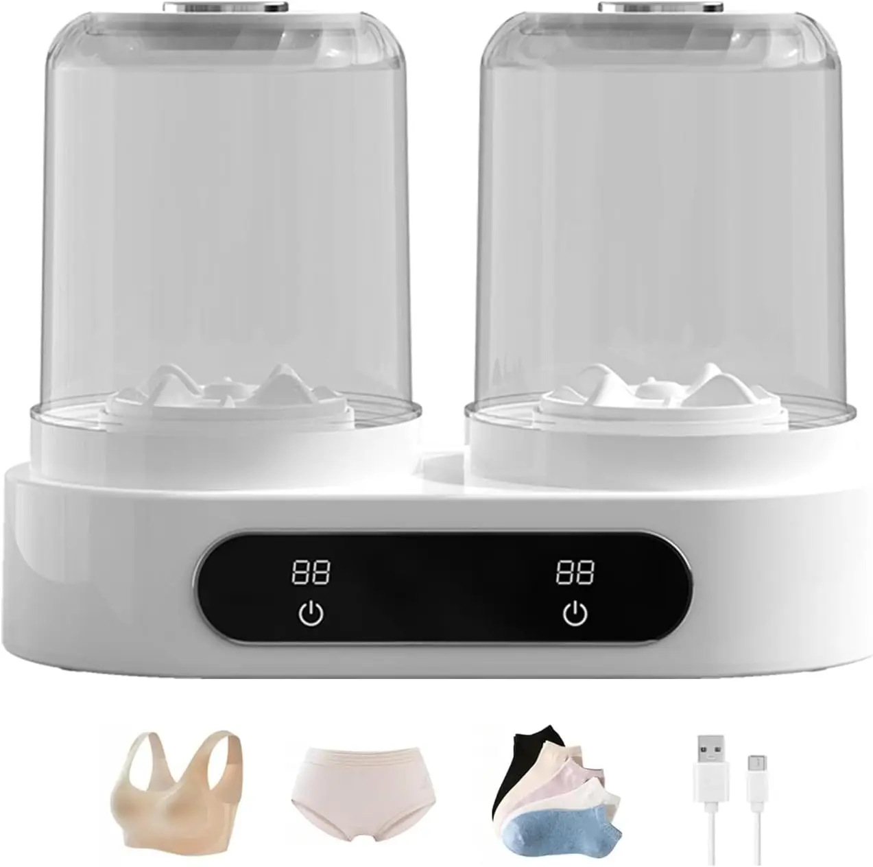 

Mini Portable Washer 2L with Timer for Socks, Towels – Compact Travel & Hotel Use