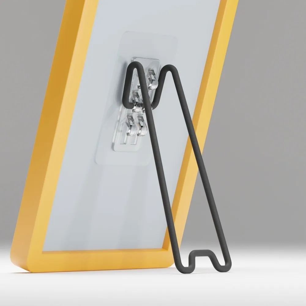 Stainless Steel Picture Frame Bracket Self-Adhesive Strong Load-bearing Photo Frame Stand Adjustable Storage Bracket