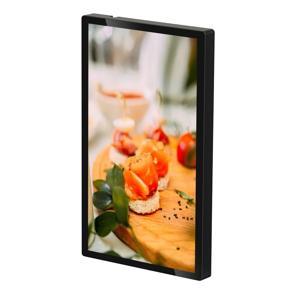 wall mount 27 32 inch black flat LCD screen android advertising players digital signage display for Hotel Restaurant elevator
