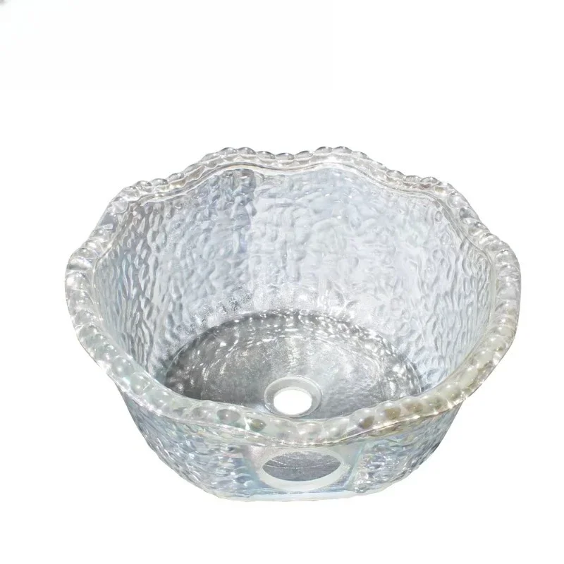 

Deluxe Glass Foot Spa Sink White Pedicure Bowl With Drainage