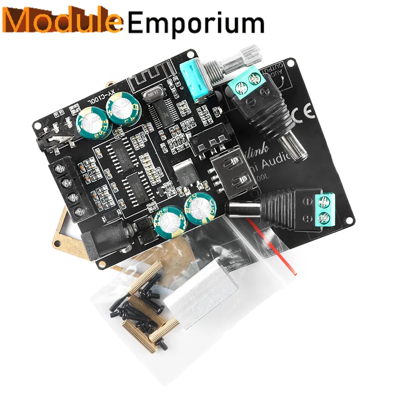 XY-C100L Dual Channel 360 Degree Stepless Tuning 100WX2 Stereo BT Digital Power Amplifier Board