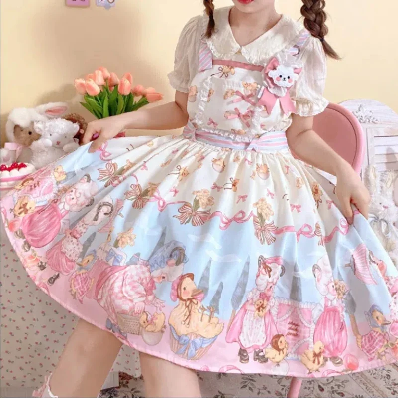 

Lolita Summer Original Innovative Doll Collar Cute Lolita Sweet Puff Sleeve Short Sleeve Shirt Versatile Women