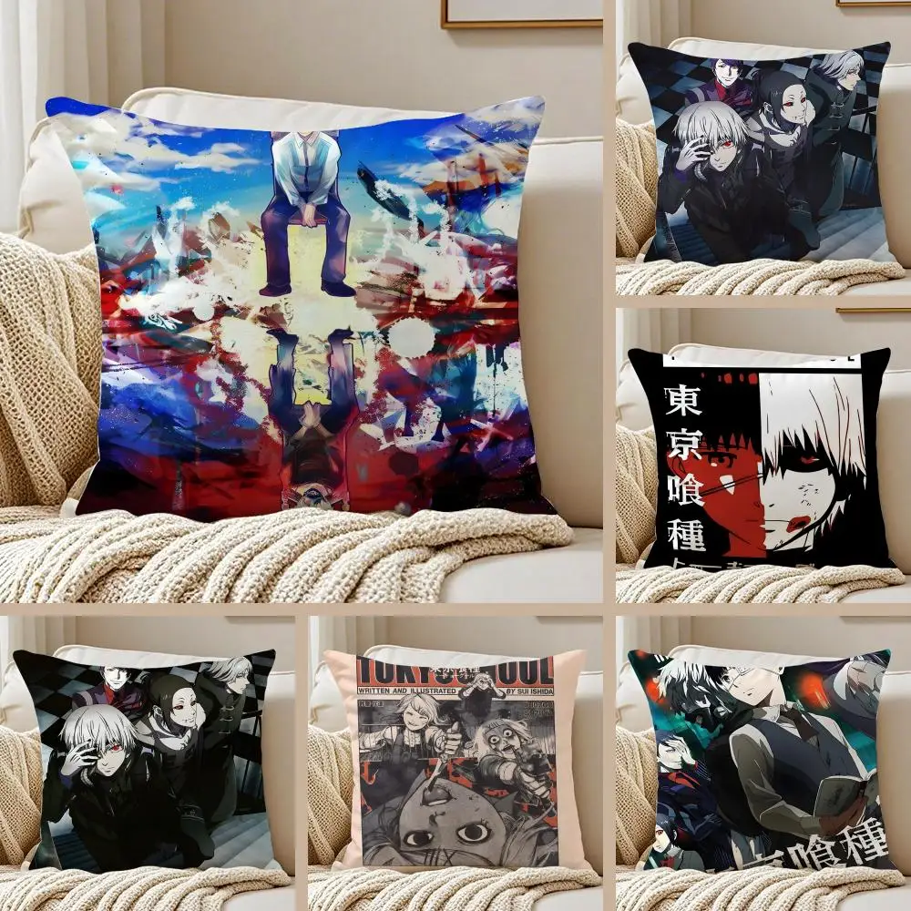 Anime Psychological T-Tokyo G-Ghoul Cushion Cover Pillowcase Anti-dustmite living Room Sofa Decor Cushion Room