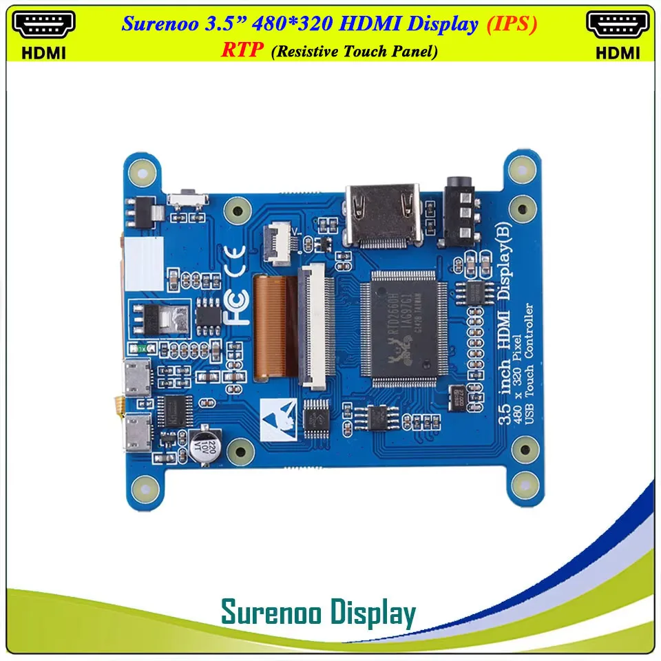 Monitor de pantalla de módulo LCD TFT Compatible con HDMI, 3,5 pulgadas, 320x480, Panel táctil capacitivo USB para Raspberry Pi