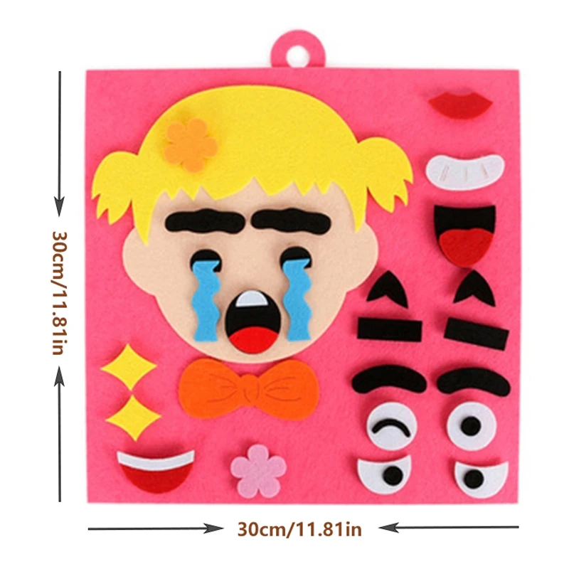 1 ensemble de jouets Puzzle à visage changeant 30CM, Style membres de la famille, feutre 3D, Expressions faciales, bricolage, jouets éducatifs cognitifs Montessori ZYF