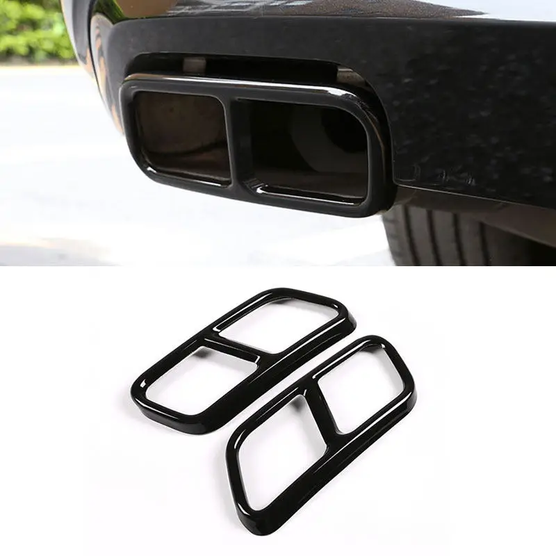 2pcs For Mercedes Benz S R Class W221 W222 W251 GL X166 Glossy Black Car Accessories Tail Muffler Exhaust Pipe Output Cover Trim