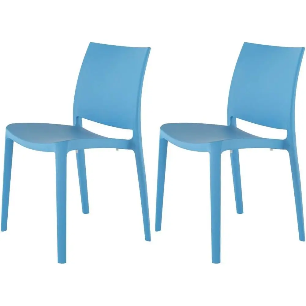 Blue Stackable Dining Chairs - Set of 4
