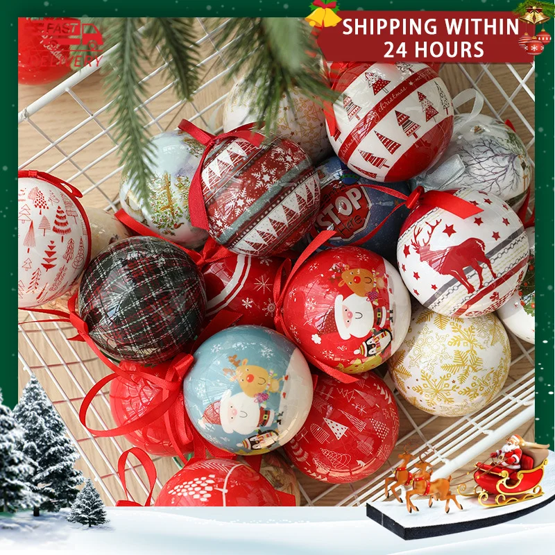 Colorful Balls 2023 Christmas Ball Ornaments Christmas Tree Decoration Ornaments 7.2CM XMAS Ball Festival Dress Up Supplies