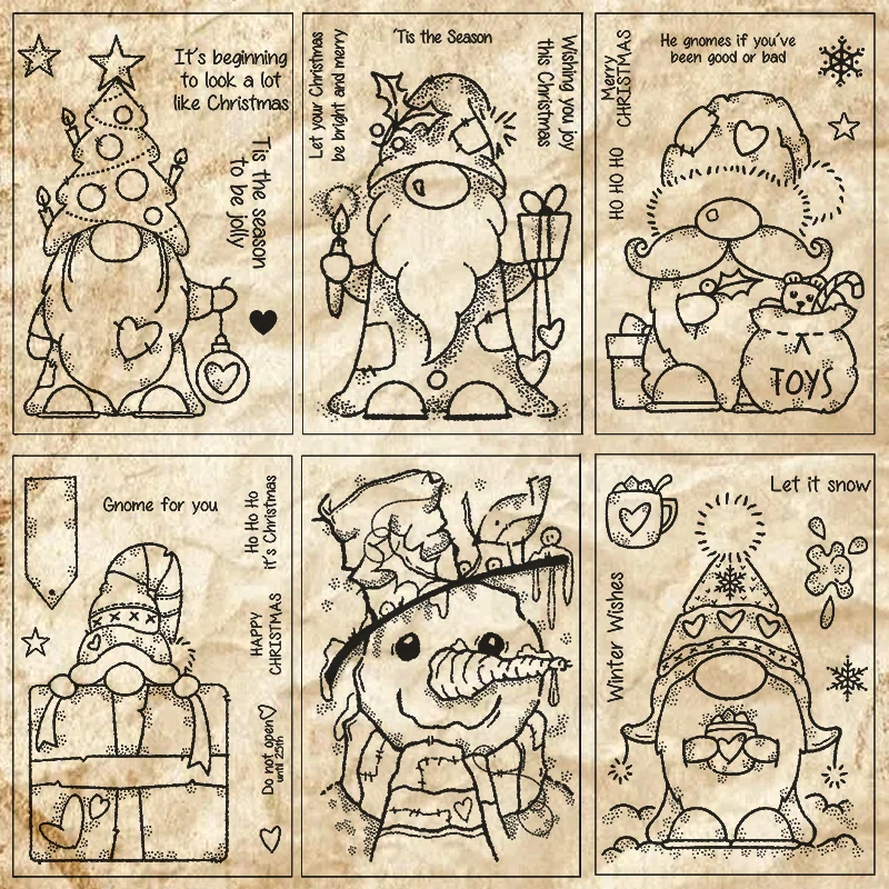 

Christmas Small Snowman Silicone Clear Stamps for Scrapbooking Background Decoration Album Diary Crafts Retro Transparent Stamps