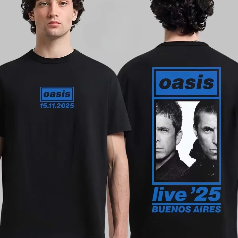 2026 new Round-neck rock band double-sided patterned printed Tee suitable for both  a short-sleeved shirt for music lovers