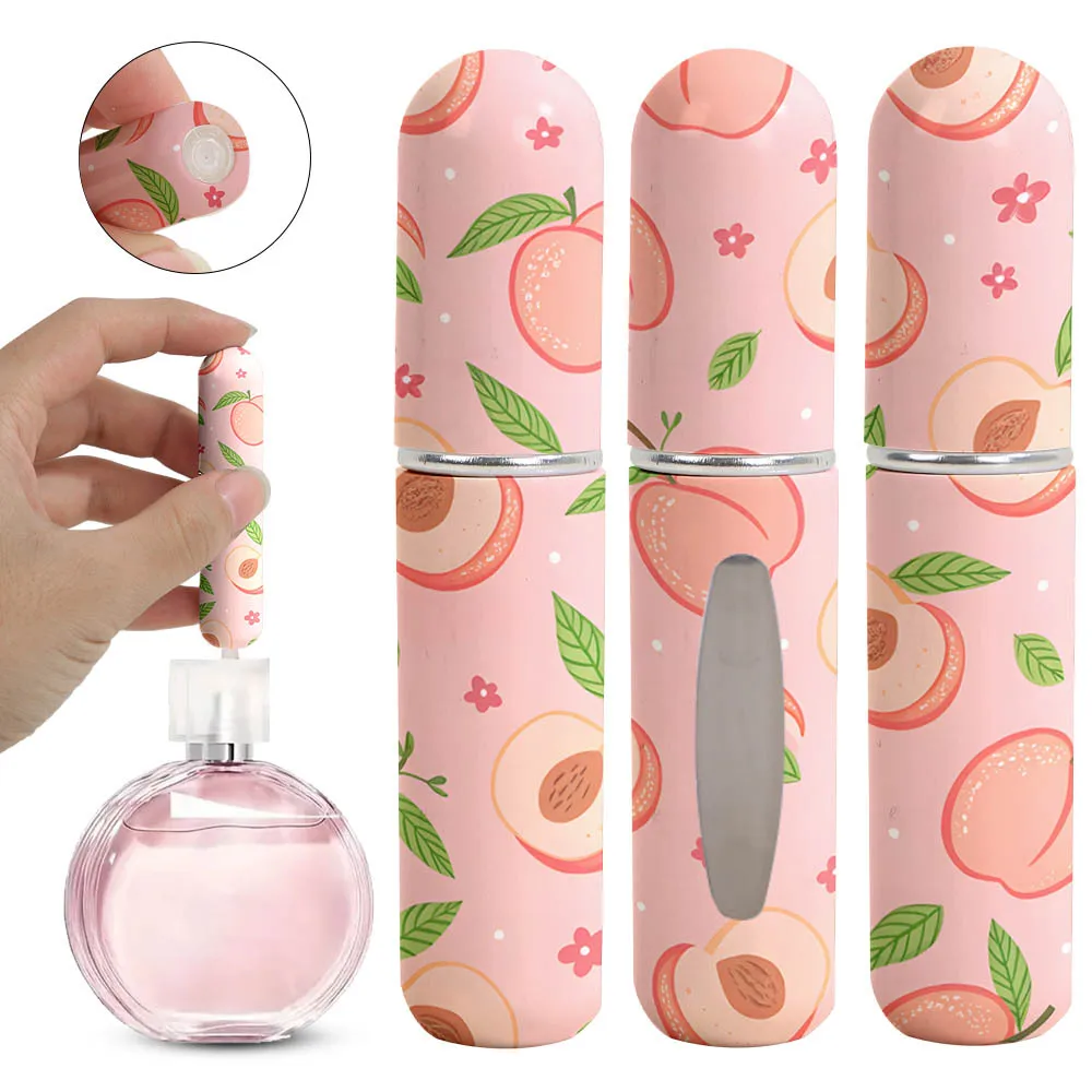 New 5ml Mini Perfume Bottle Empty Portable Empty Cosmetic Containers Refillable Spray Rotating Bottle