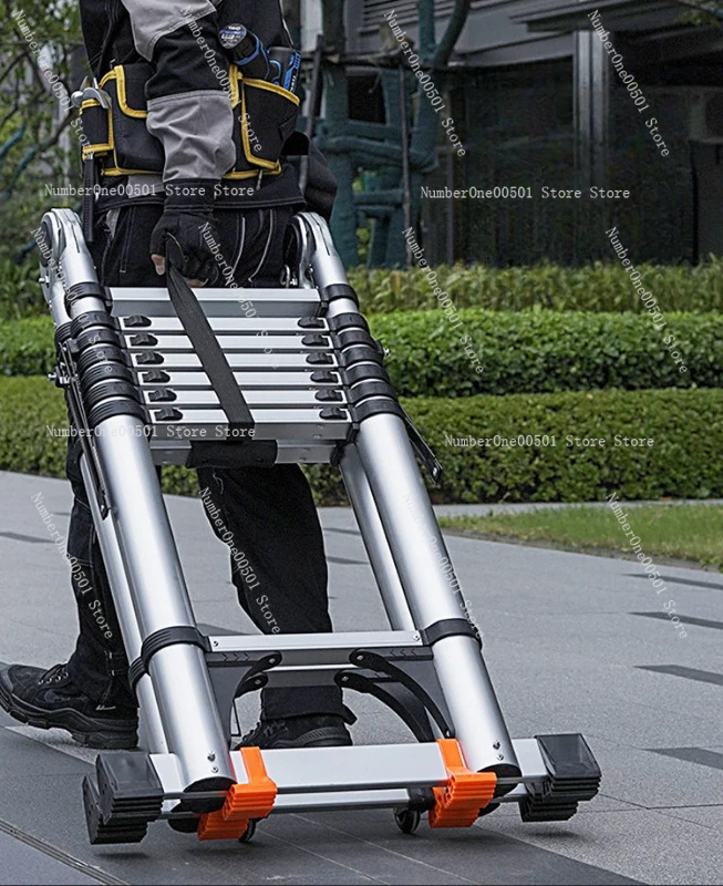 Heavy Duty Multifunctional Folding Telescopic Ladder Home Engineering A Frame Step Ladder  Load Capacity Portable