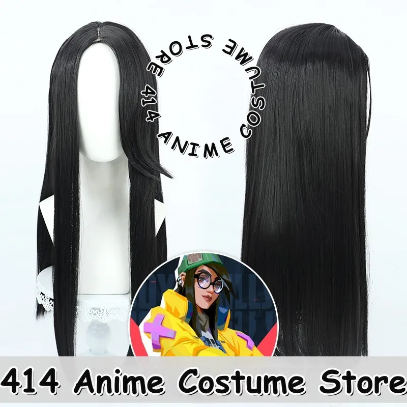 

Game & Anime Killjoy Cosplay Wig VALORANT Black Center Part Long Hair Heat-Resistant Fiber Synthetic Hair