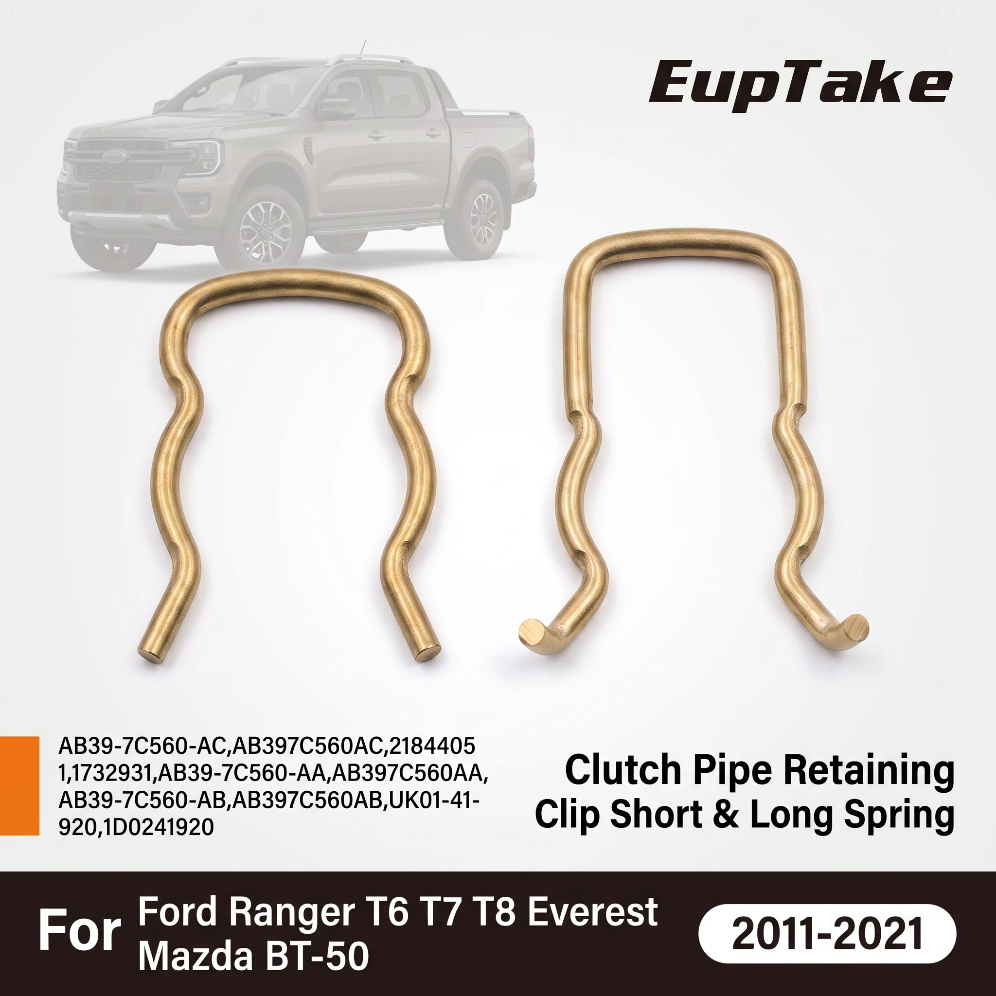 Clutch Pipe Retaining Clip AB39-7C560-AC Short & Long Spring for Ford Ranger T6 T7 T8 Everest Mazda BT-50 OE 2184405 AB397C560AC