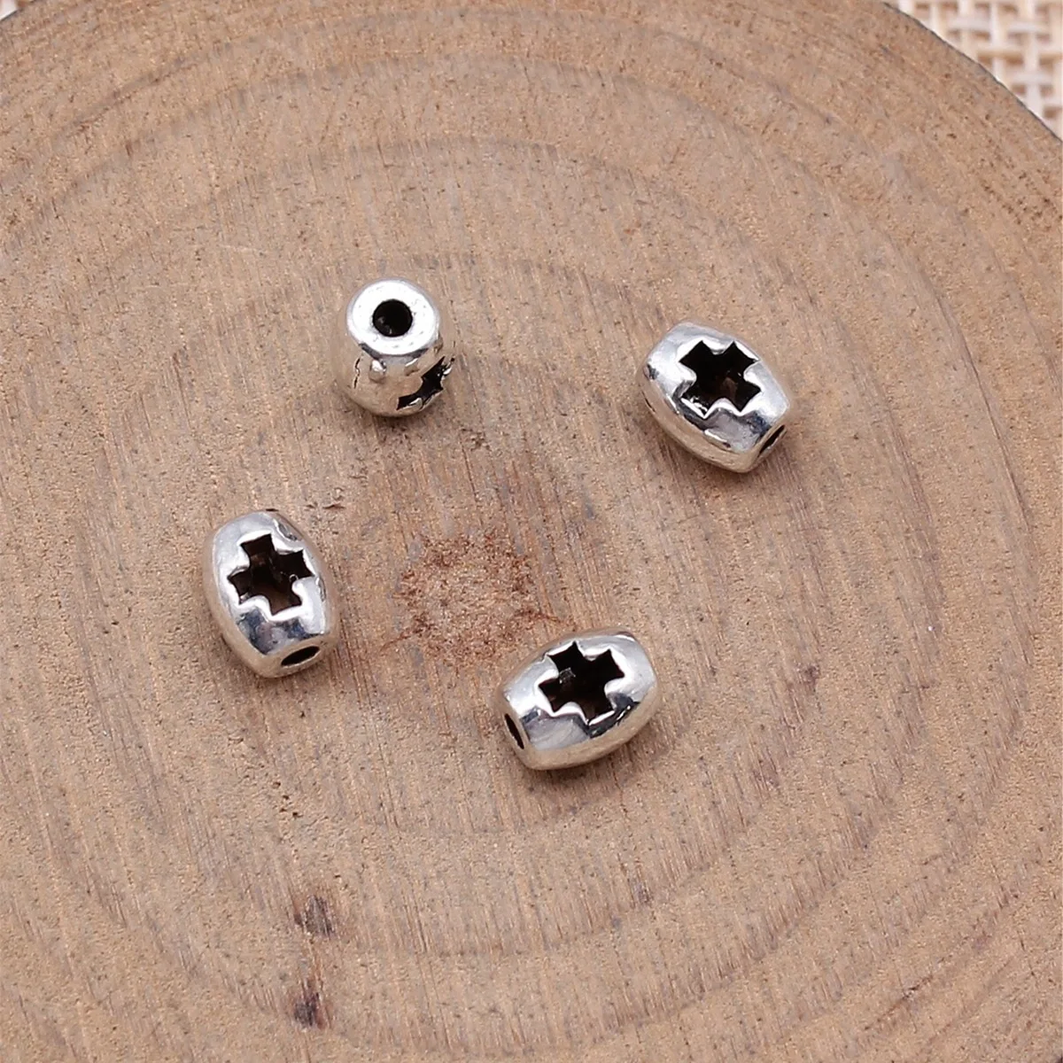 WYSIWYG 40pcs 6x5x5mm Antique Silver Color Cross Small Hole Beads Spacer Beads For DIY Jewelry Making Jewelry Findings