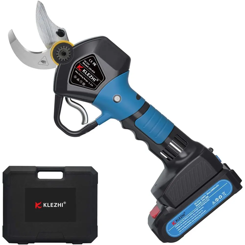 Sécateur électrique professionnel sans fil, avec 2 pièces de secours, batterie au Lithium Rechargeable de 2ah, alimenté par un branche d'arbre