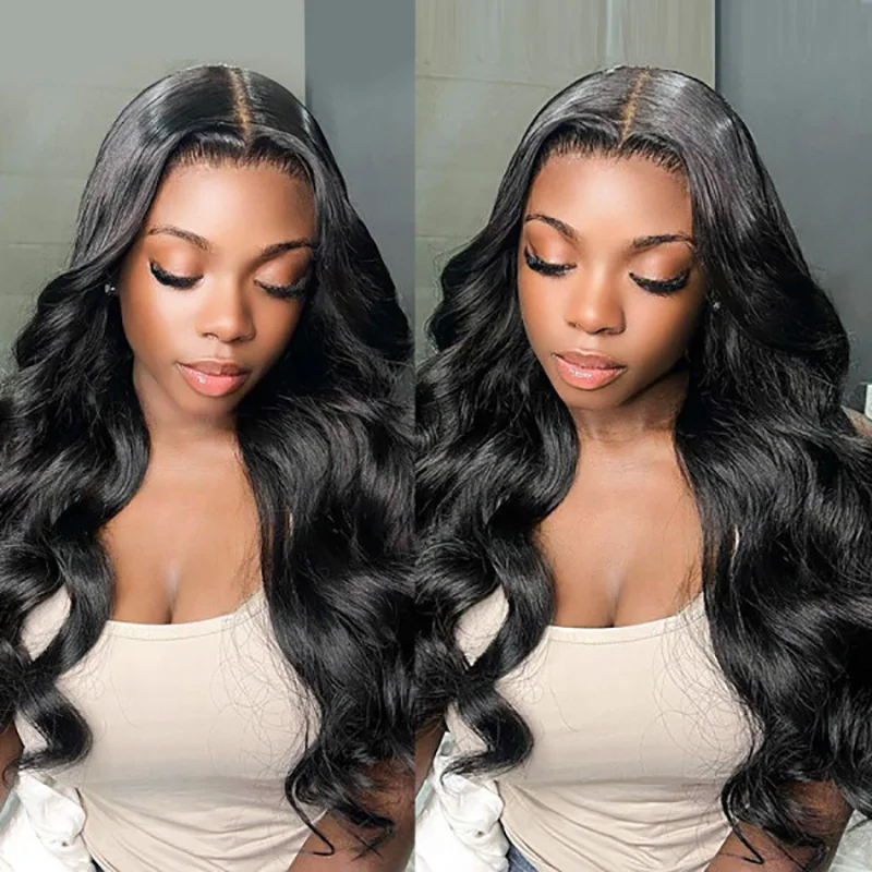 Glueless Ready to Go Wigs Body Wave 6X4 Pre Cut Lace Closure Wig Glueless Ready to Wear Body Wave Human Hair Wigs