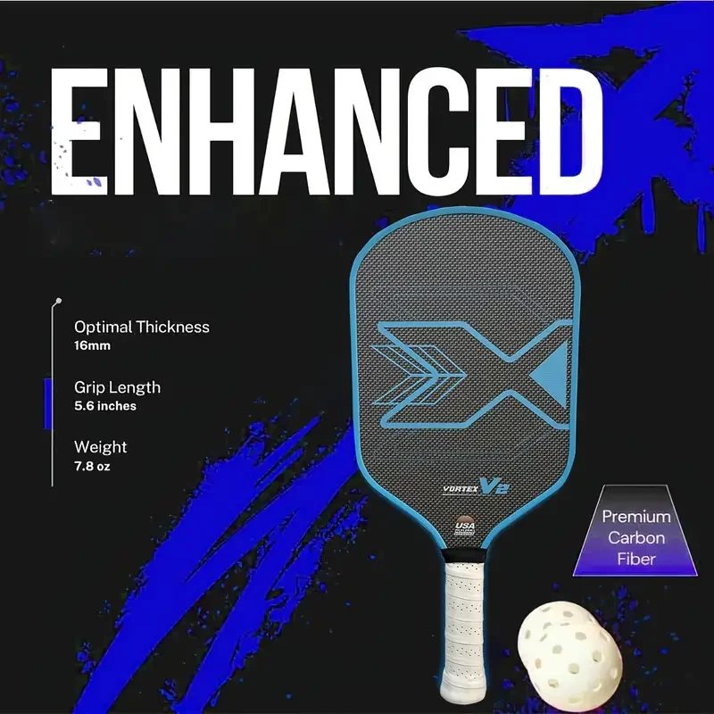 

1 шт., новая ракетка для пиклбола холодного прессования, титановая проволока, матовая поверхность, 16 мм, синяя, унисекс