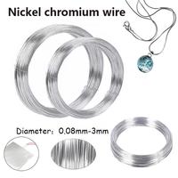 0.08-3.0mm Nickel chromium wire High Temp Heat Resistant Craft/DIY/General Use 1/5/10/50meter Long Options Durables Support Wire