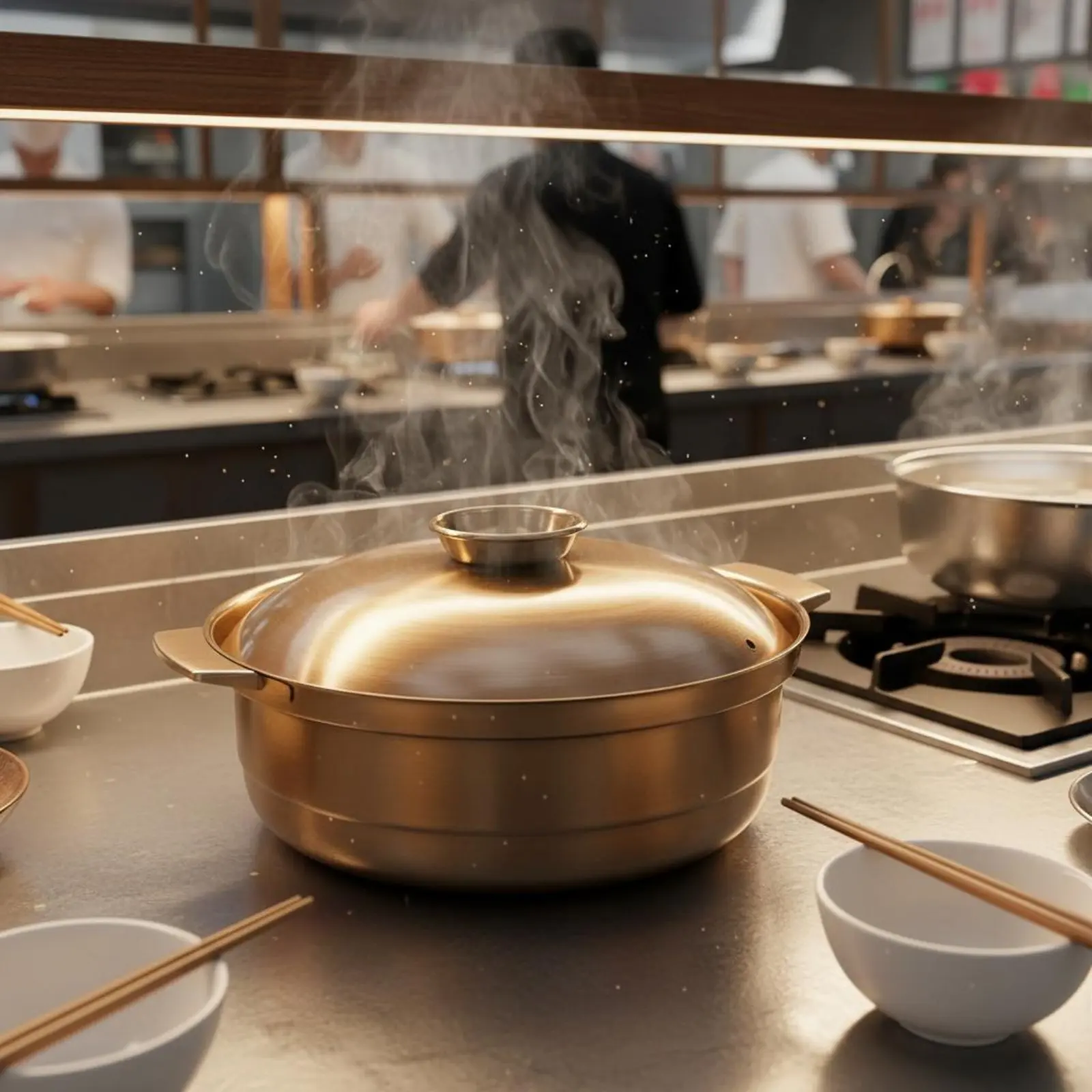 

Induction Hot Pot Thick Bottom Bronze Stew Pot Stockpot with Lid Even Heating Corrosion Resistant for Restaurant