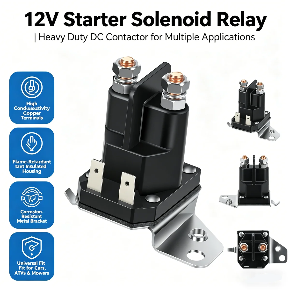12V 100A Starter Solenoid 725-06153A for Cub Cadet XT1 XT2 LTX1045KW MTD Troy-Bilt LT5 Riding Lawn Mower Tractor Relay Switch