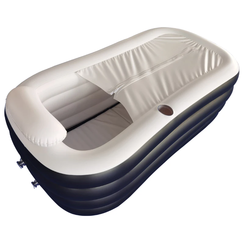

New black PVC inflatable spa hot water large plastic bathtub