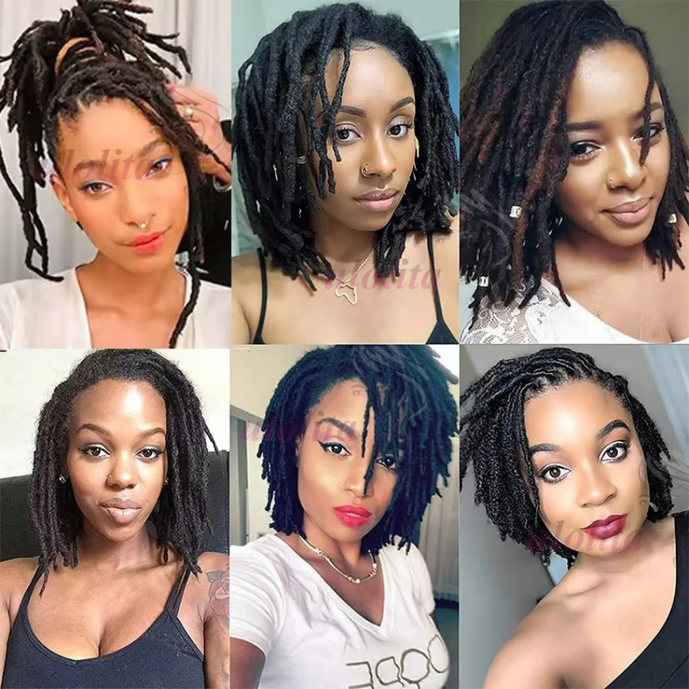 0,4 cm Echthaar-Microlocks Dreadlocks-Extensions für den ganzen Kopf, handgefertigt, dauerhaft, für Frauen, Echthaar-Locks – Detail 1