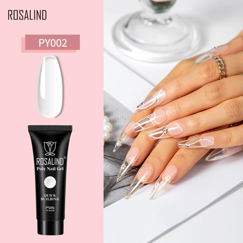 

ROSALIND Nail Gel Crystal Poly Nail Extension Semi Permanent Acrylic Gel Building Manicure Tool Hybrid Varnish Top Base Coat