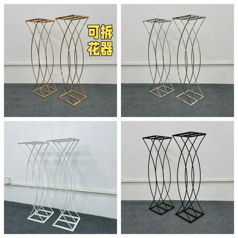 6PCS Geometric Flower Stand Centerpiece Wedding Reception Banquet Table Decor Road Guide For Hotel Restaurant Home Vase Ornament