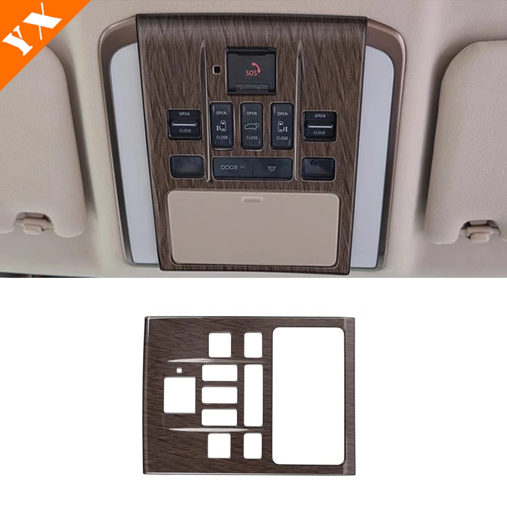 

For Toyota ALPHARD 2024-2026 Accessories Wood Grain Car Front Reading Light Cover Steering Wheel Cover Armrest Box Cover