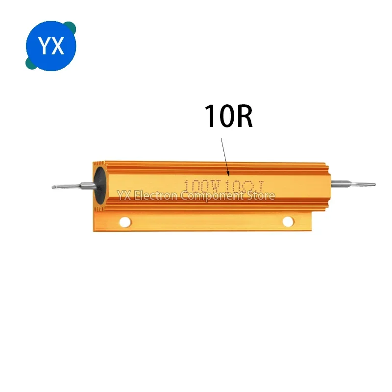 

10pcs 0.5R 1R 2R 4R 6R 8R 10R 20R 100W 5% Aluminum Shell Housed Case Power Wirewound Resistor 0.5 1 2 4 6 8 10 20 50 100 Ohm