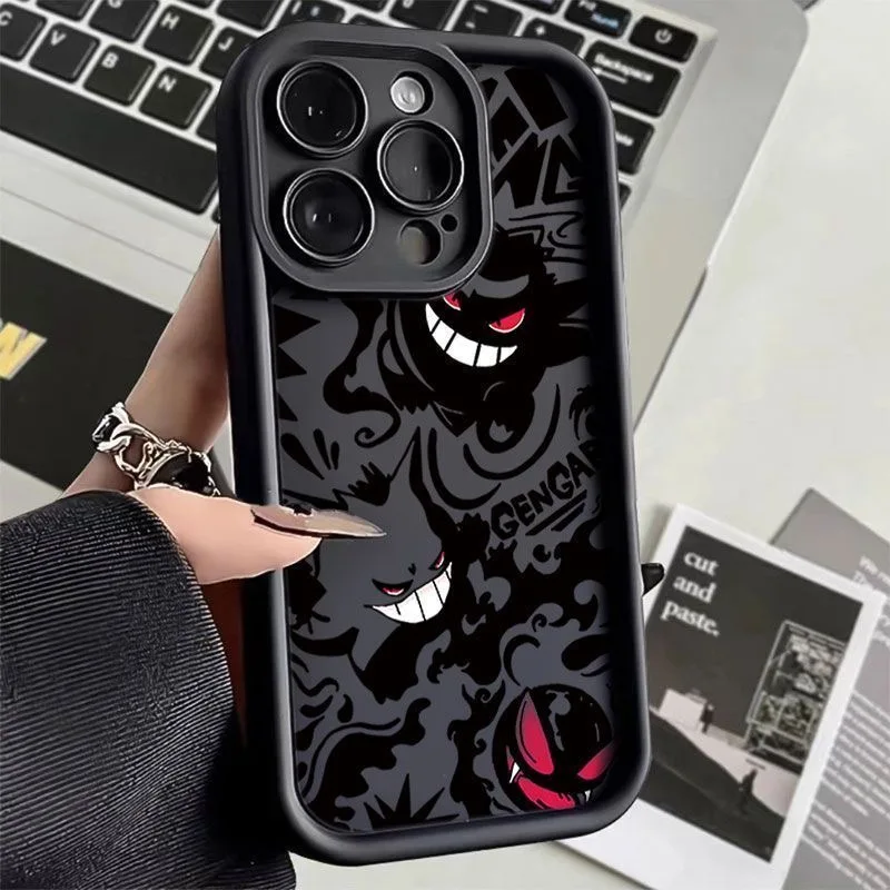 Чехол для телефона Pokemon Gengar для iPhone 15 14 13 12 Mini 11 Pro Max XS X XR 8 7 6S 6 Plus SE 2020, противоударный чехол из жидкого силикона