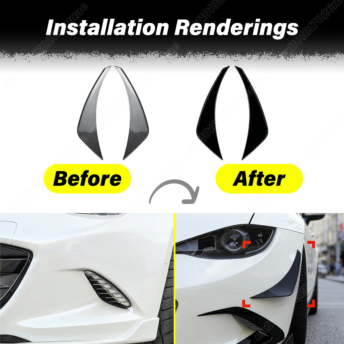 For Mazda MX-5 MX5 Miata ND 2016 2017 2018 2019 2020 2021 2022 2023 2024 2025 Car Front Bumper Side Splitter Decoration Body Kit