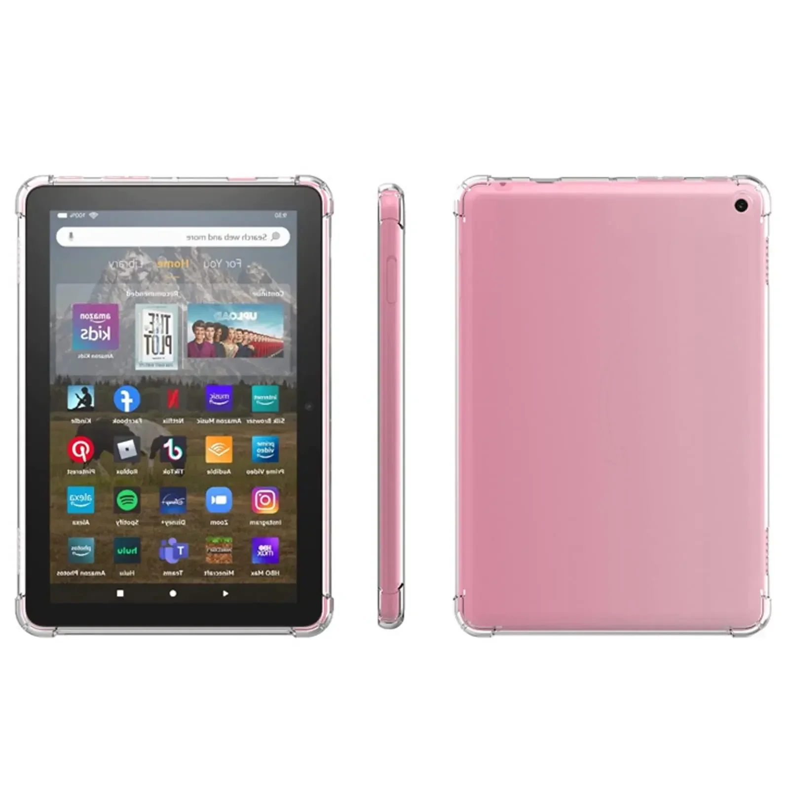 Shockproof Silicone Case For Amazon Kindle Fire HD 8 & HD 8 Plus (2022 Released 12th Gen) Tablet Case Flexible Clear Back Cover