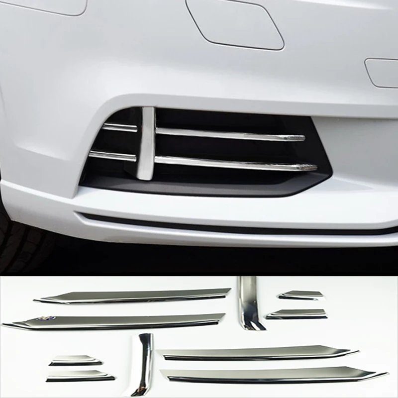 

For Audi A3 8V 2017-20 Stainless Steel Car Front Fog Lamp Grille Decoration Cover Trim Grill Grid Decal Strips Exterior Molding