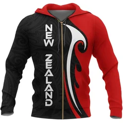 New Zealand Maori Red Fern Zip-Up 3d Printed Hoodie For Men Y2k Tops New In Hoodies & Sweatshirts Hoody Sports Pullover Coat