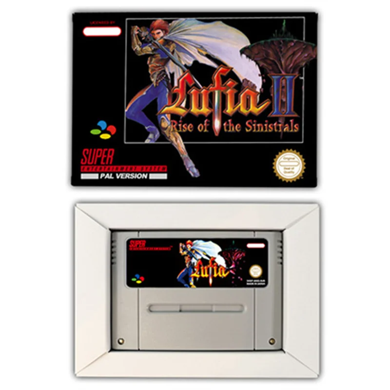 Lufia II-ارتفاع sinistraa ، بطاقة ألعاب RPG ، وحدات تحكم ألعاب 16 بت مع صندوق البيع بالتجزئة ، خرطوشة ألعاب الفيديو ، SNES ، EUR ، PAL ، الولايات المتحدة الأمريكية ، NTSC