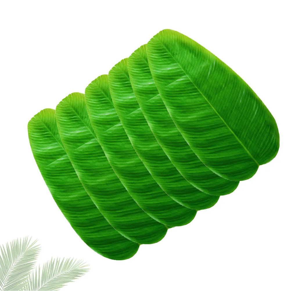 Mantel Individual de hojas hawaianas, tapete de mesa impermeable antideslizante resistente al calor para cocina, comedor, hogar, Hotel, oficina, diseño de hoja de plátano, 6 uds.