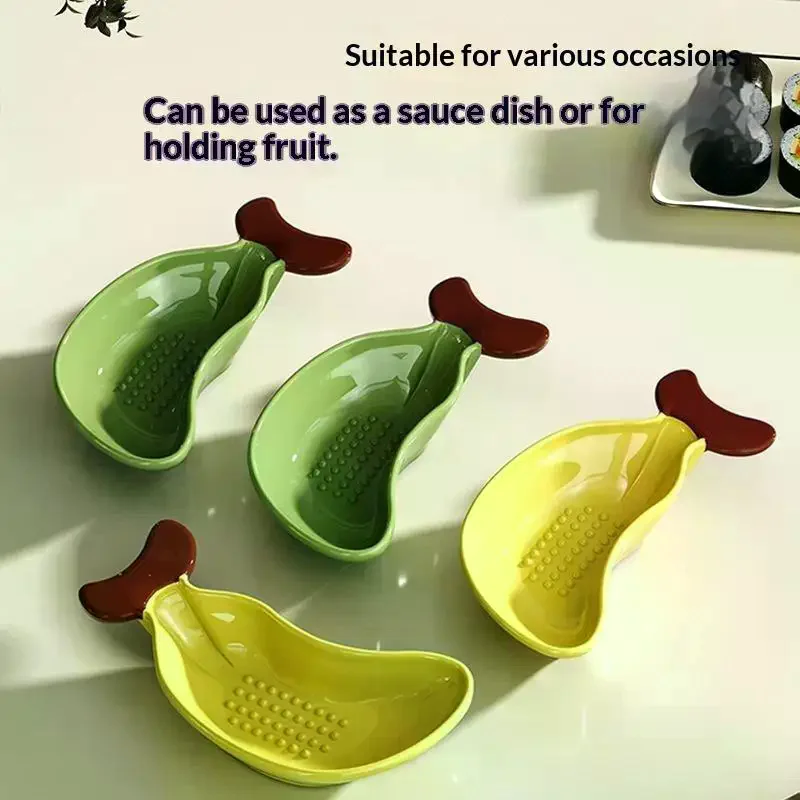 Multi-functional Manual Banana Grinding Plate Cute Shape Non-Slip Hot Pot Sauce Dish Handmade Garlic Grater Cooking