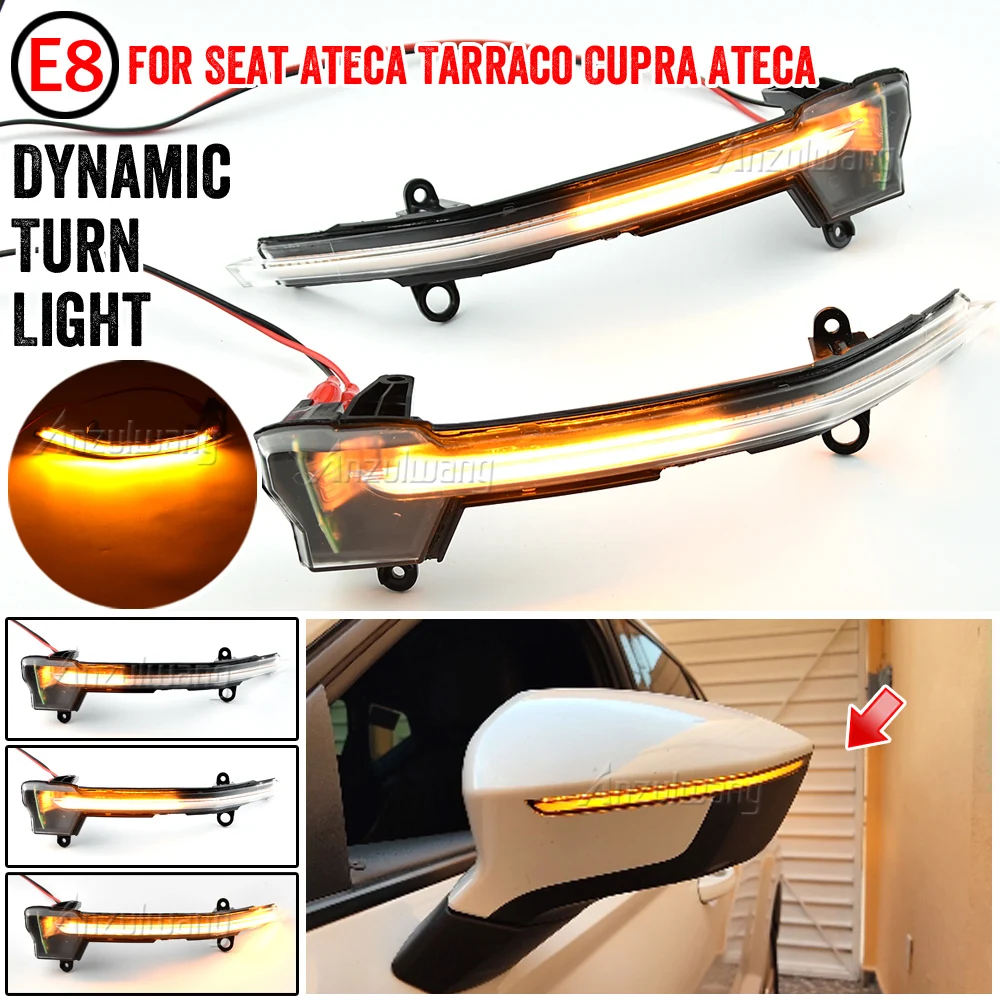 

Dynamic LED Turn Signal Blinker for Seat Ateca 5D 2016 2017 2018 2019 FR car Side Mirror Indicator light Tarraco