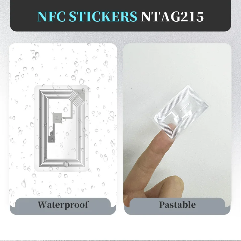 NFC Tags Stickers with 40*25mm NTAG213 NFC Chip Clear Adhesive Labels Sticker Blank Rewritable Work with All NFC Enabled Devices