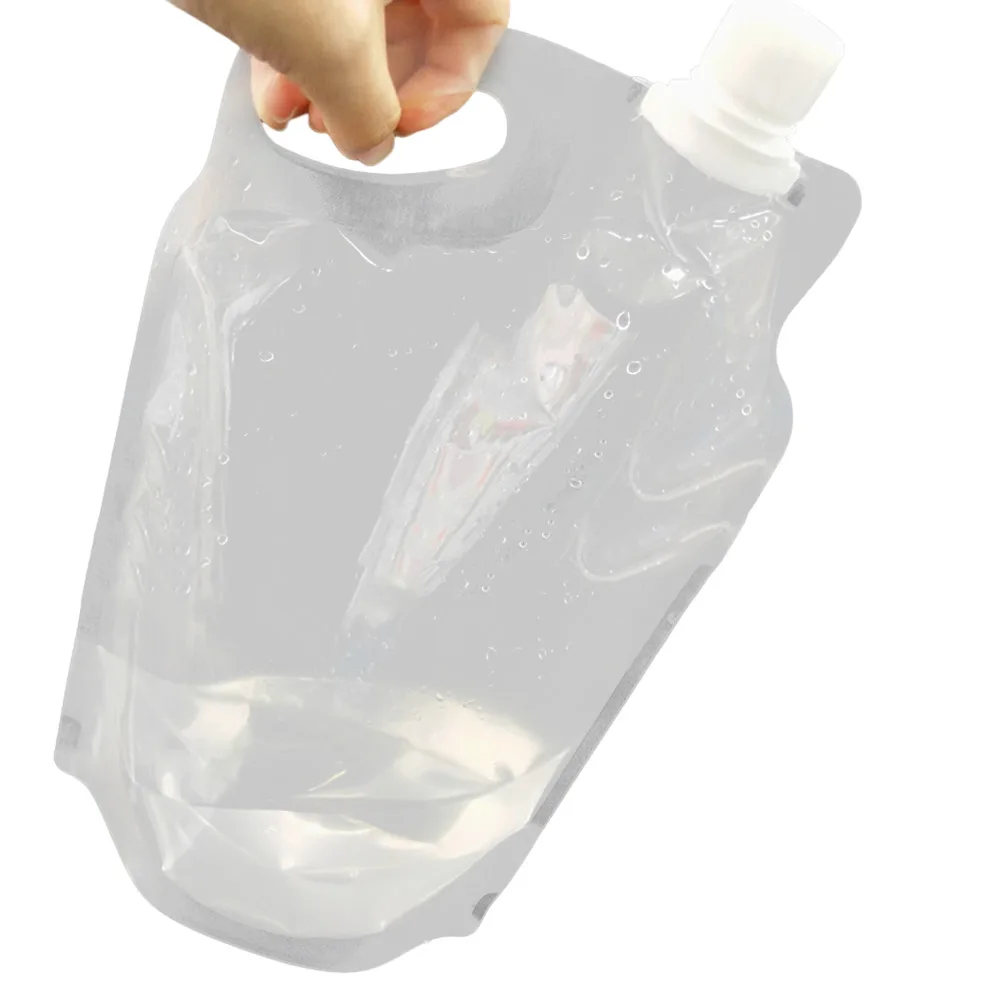 2L Foldable Drinking Water Bag Portable Folding Water Bucket Small Mouth Handle No Leakage for Camping Hiking Cycling