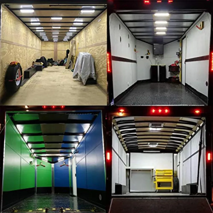 12V Van Interior LED Light Bar, 48 LEDs Interior Light with Switch for Car Van RV Cabinet Showcase Indoor Home and More 4 Pcs