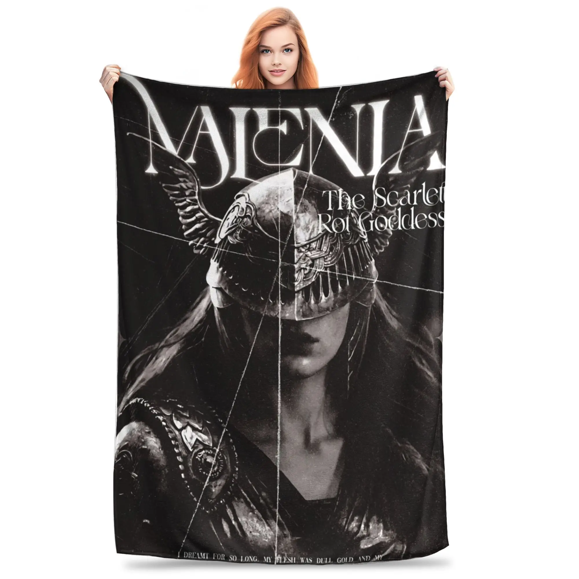 

Flannel Throw Blanket Malenia Blade Of Miquella Warrior Gaming Warm Plush Blankets Soft Bedspread for Bed Living room Home Couch