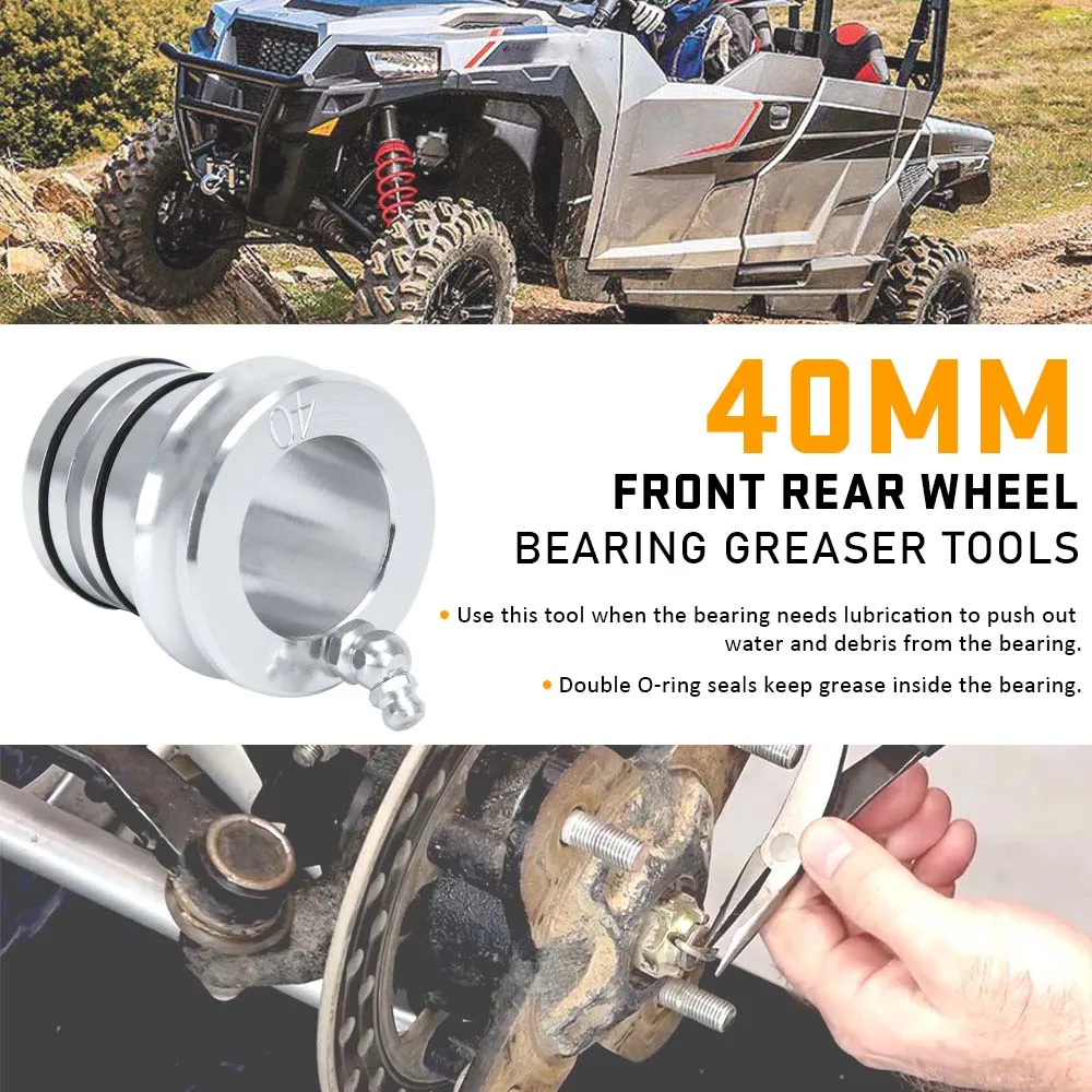 40MM + 44MM Front Rear Wheel Bearing Greaser Tools For Polaris ATV UTV SxS RZR 570 800 XP 900 XP 900S 1000 PRO XP Sportsman