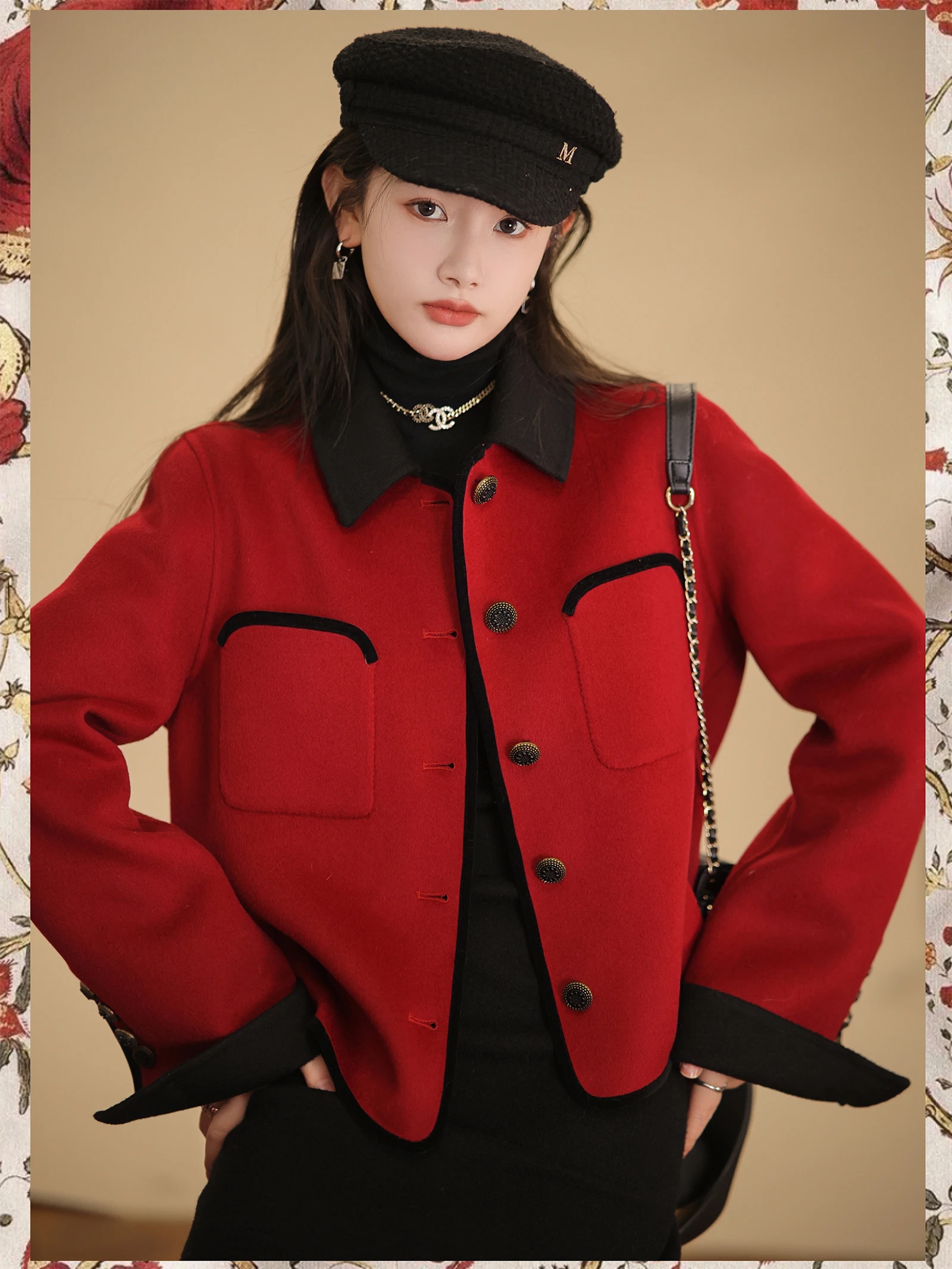 

Женское шерстяное пальто Zhaodaixi Faion в стиле ретро: новая коллекция, осенний сезон, премиум-качество